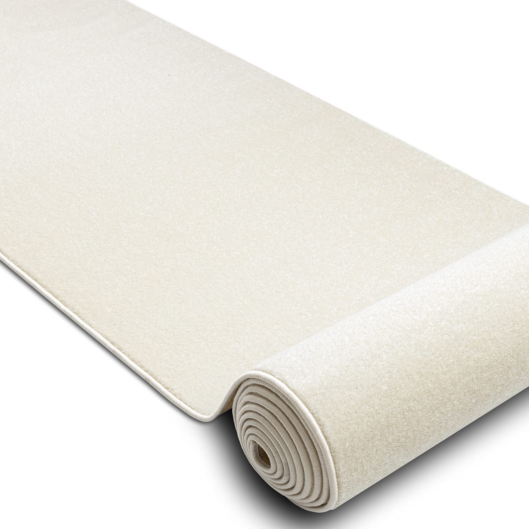 rugsx Tapis Couloir KARMEL Lisse - Tapis de Passage uni pour la Cuisine, Le Salon et Le Couloir - Blanc - 70x140 cm