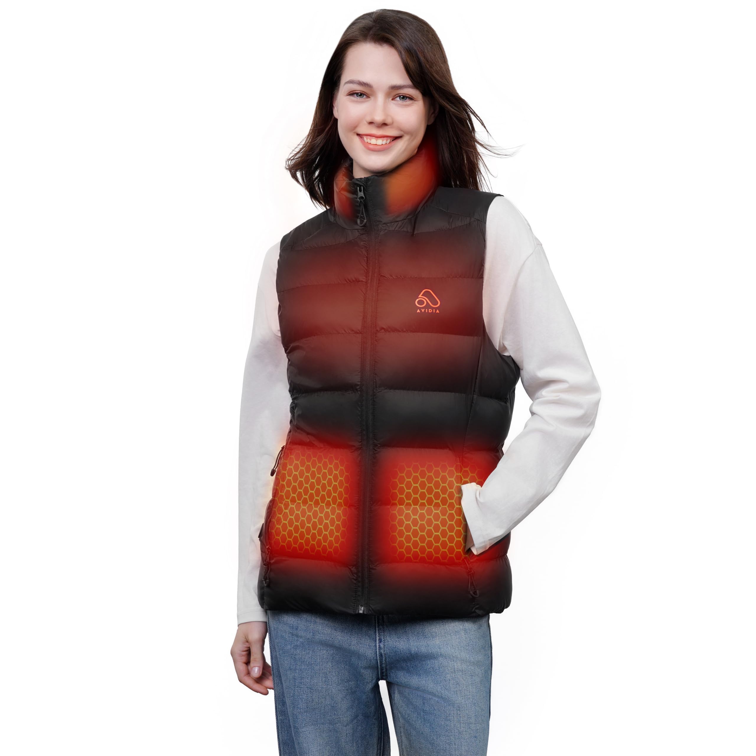 AVIDIA Heated Vest Women with Battary Pack, Rechargeable Women's Lightweight Heating Vests, Ideal Gifts for Wife Her