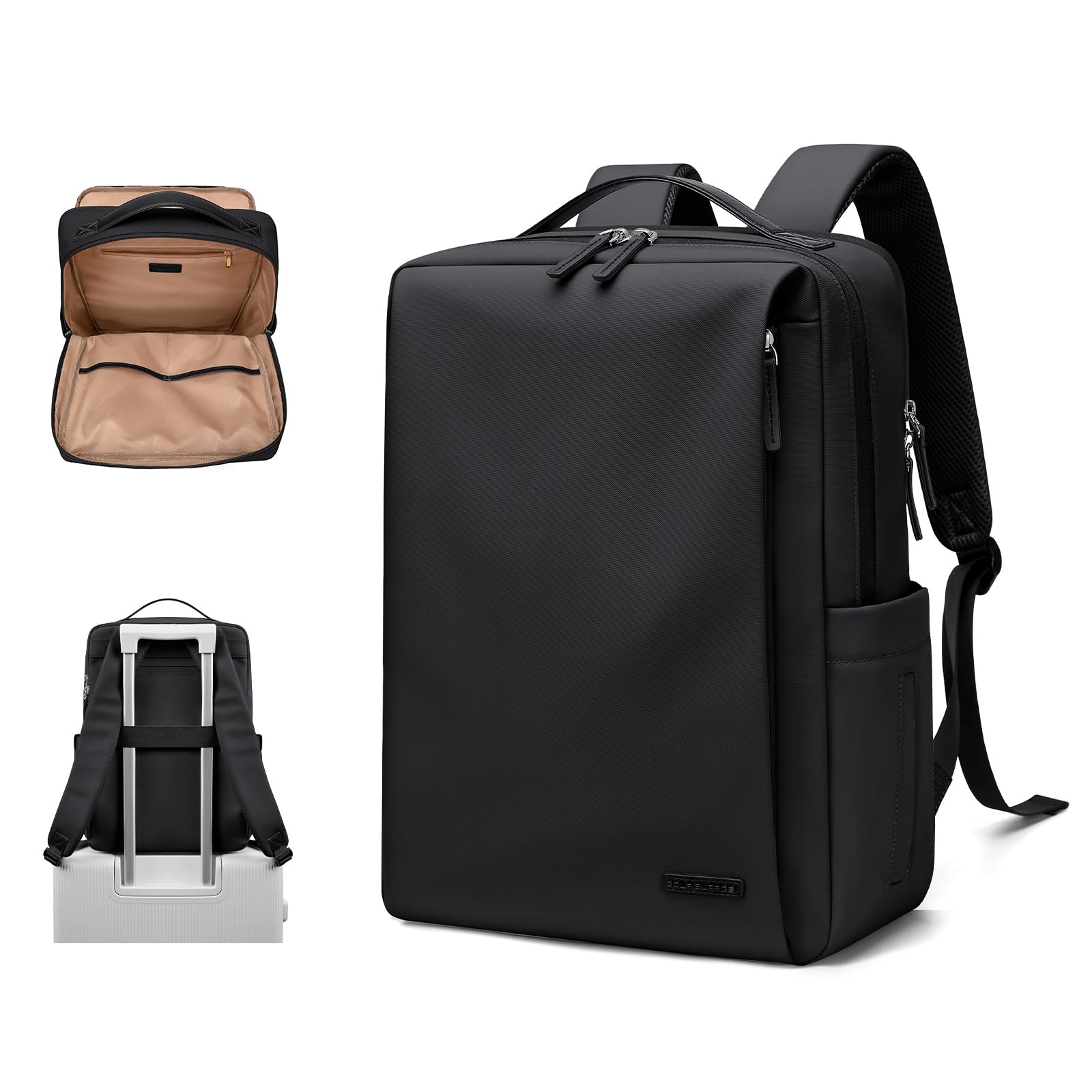 GOLF SUPAGS Zaino in Similpelle per Uomo Donna, Multifunzionale Resistente all'acqua Zaino da Viaggio, Zaino Porta PC Donna da 15.6 Pollici Notebook, per Lavoro Universita Viaggio