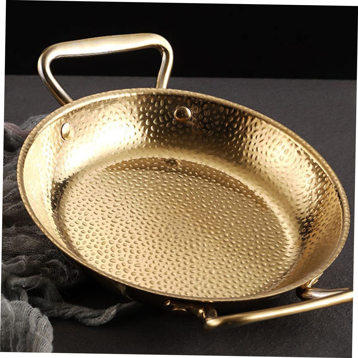 Padella per Paella in Acciaio Inox Oro, Doppio Manico