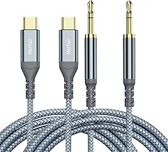 Aux to USB C for iPhone 15 16,Type C to 3.5mm Audio Jack Cable Extension Cord for Car Stereo,Headphone,Speakers Compatible with Samsung Galaxy S21 S20 Ultra Note iPad Pro, Huawei 1.2M 2 Pack