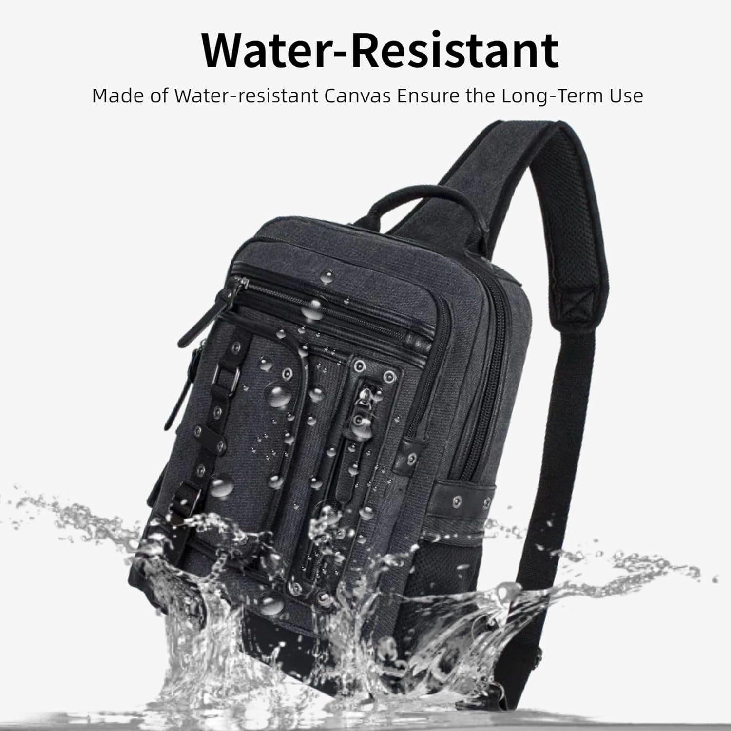 Schkleier Messenger Bag for Men Canvas Sling Bag Crossbody Backpack Laptop Shoulder Bag Hiking Daypacks Casual Tactical