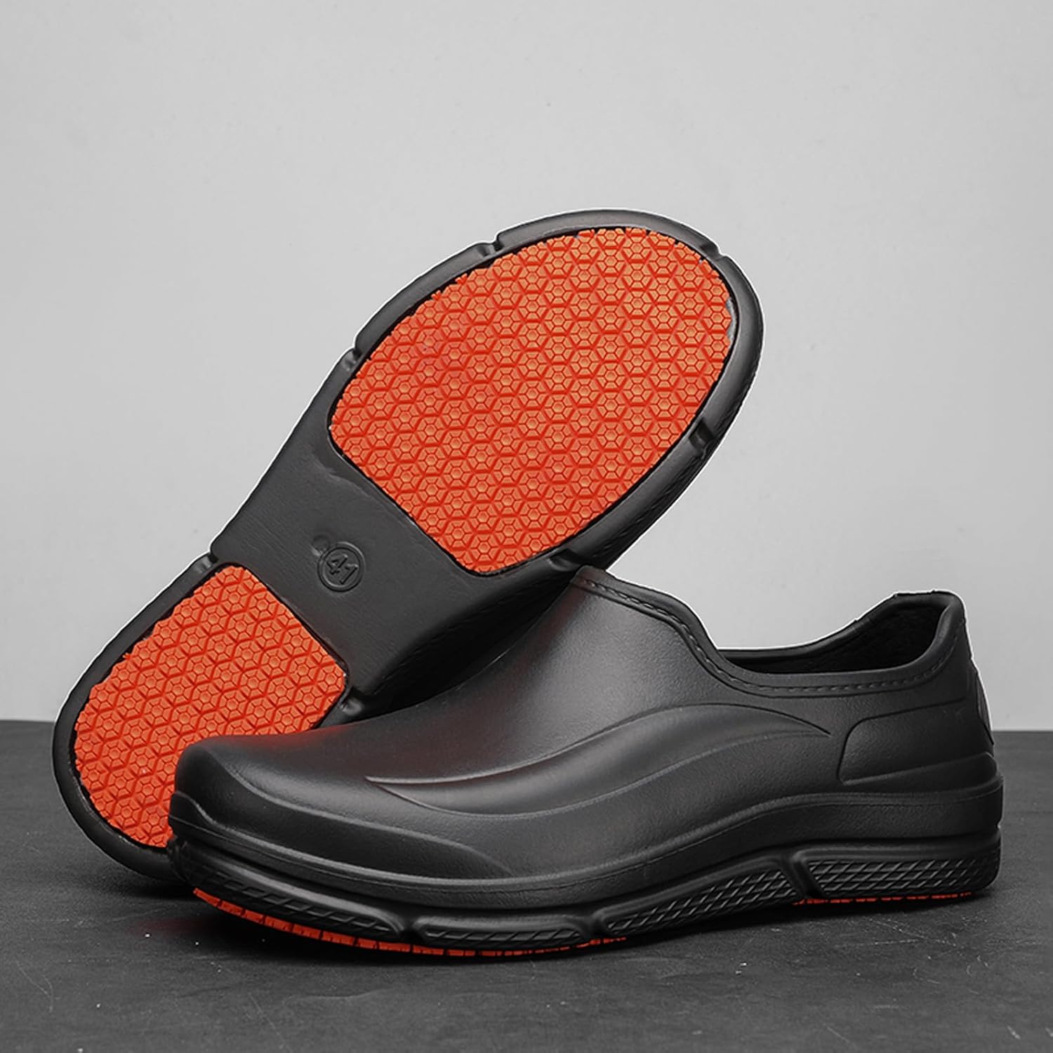 Men's Non-Slip Work Shoes: Waterproof Slip Resistant Chef Clogs - Lightweight Kitchen Restaurant Shoes for Work