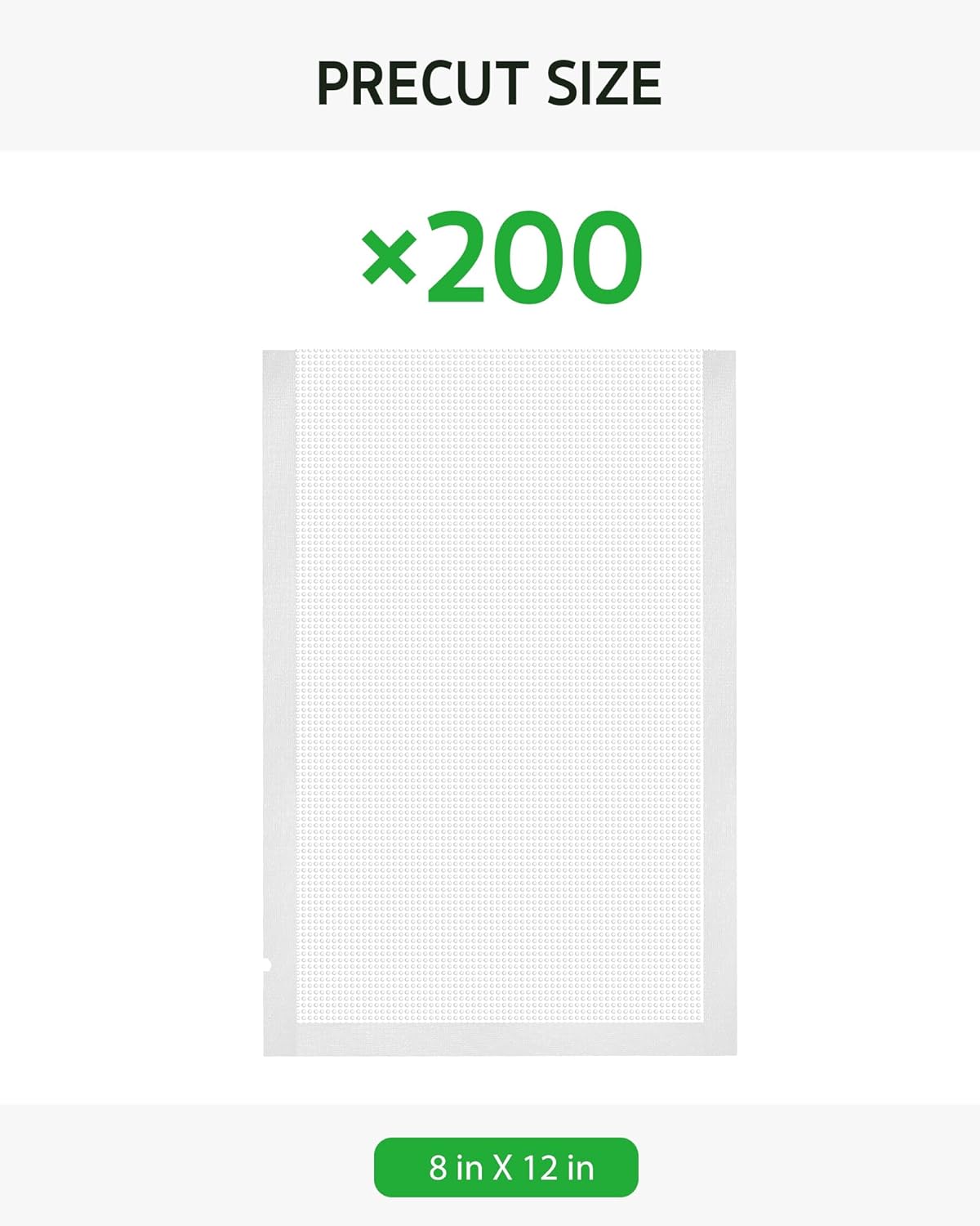 Syntus Vacuum Sealer Bags for Food, 200 Count Quart 8" x 12" Commercial Grade PreCut Bag, BPA Free Food Vac Bags for Storage, Meal Prep or Sous Vide - Image 4