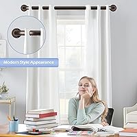 Vista 6 de Barras de Cortina Envolventes de Bronce de 28 a 48 Pulgadas: Barra de Cortina de Ventana Ajustable Opaca de Servicio Pesado para Dormitorio, Barras