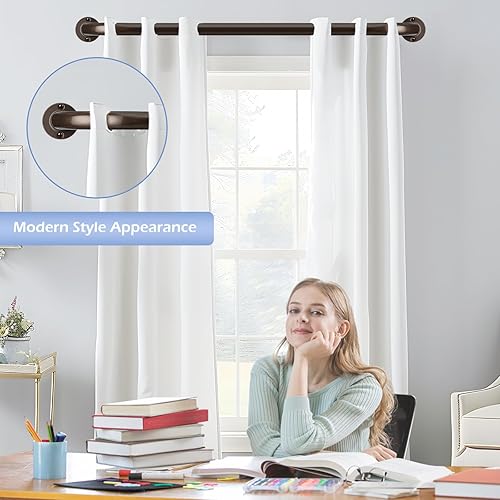 Miniatura 6 de Barras de Cortina Envolventes de Bronce de 28 a 48 Pulgadas Barra de Cortina de Ventana Ajustable Opaca de Servicio Pesado para Dormitorio, Barras