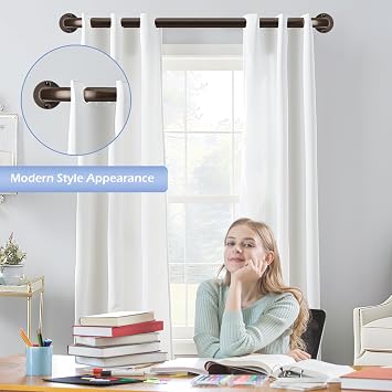 TANGWIN Wrap Around Blackout Curtain Rod,Heavy Duty Adjustable 28-48,Bronze