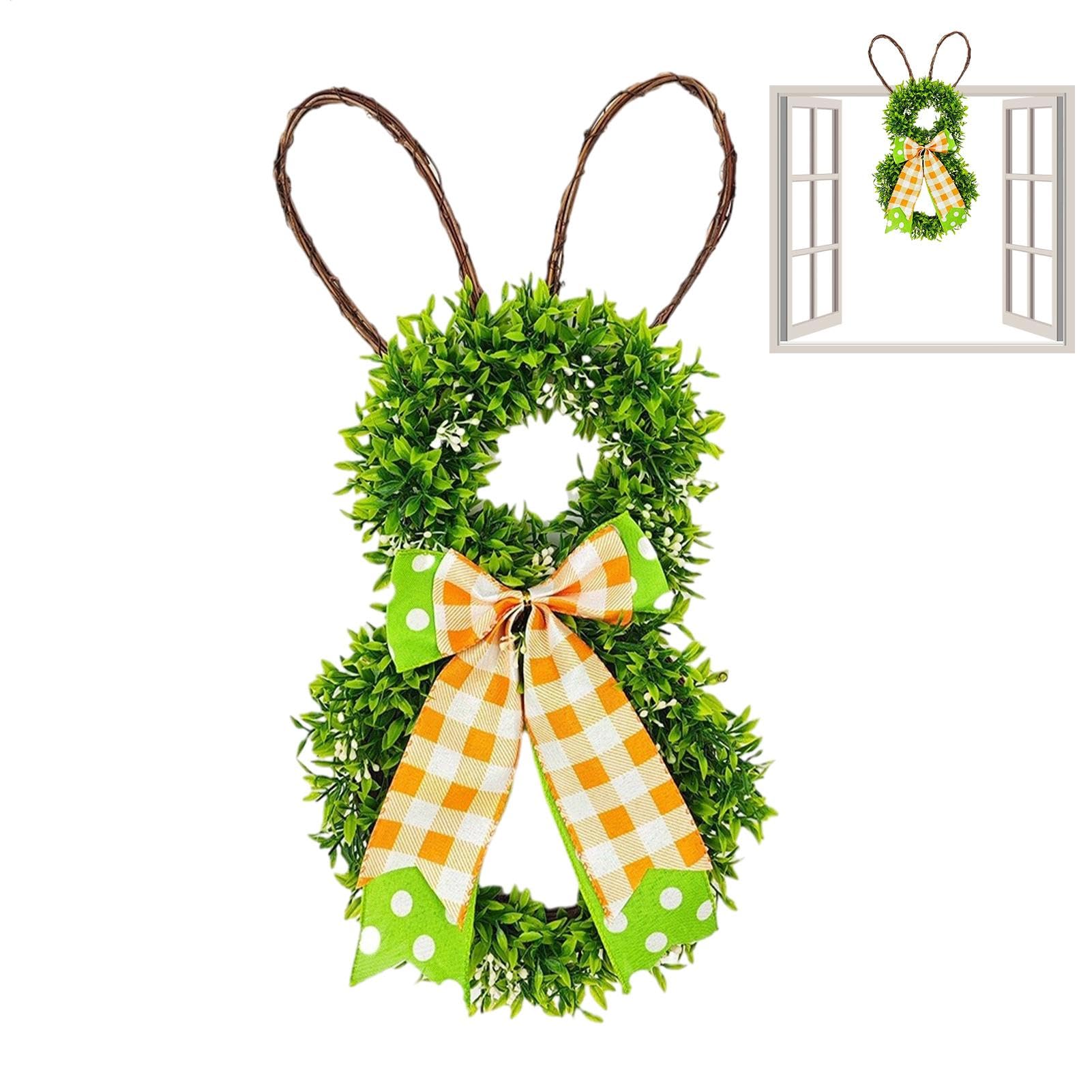 Ornement de couronne décorative de la saison printanière en rotin tressé main