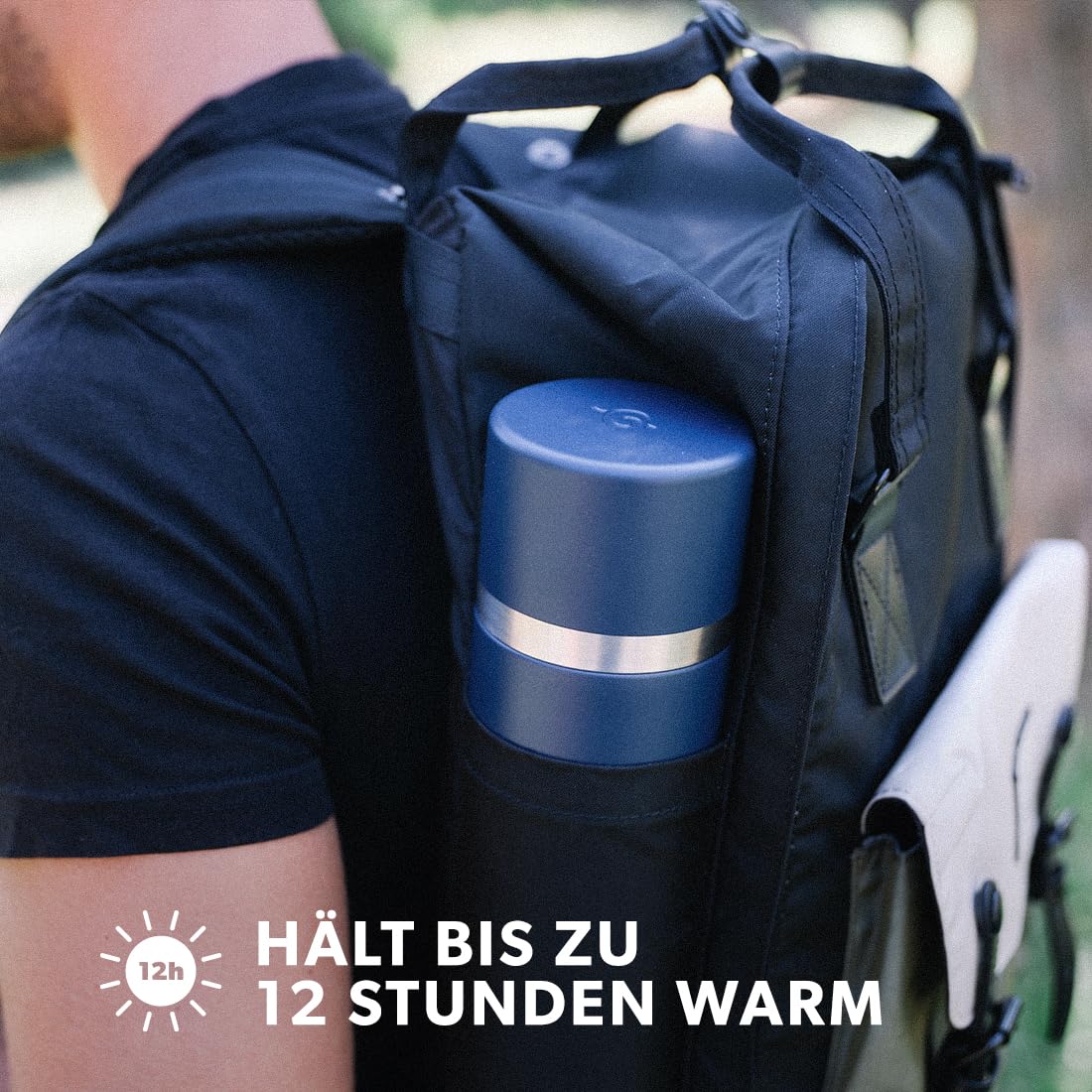 Qwetch - Thermoskanne Edelstahl 750ml Bahia - Isolierflasche & Thermosflasche mit recyceltem Edelstahlbecher - 24h kalt & 12h heiß - Auslaufsicher, BPA-frei & perfekt für Kaffee und Tee
