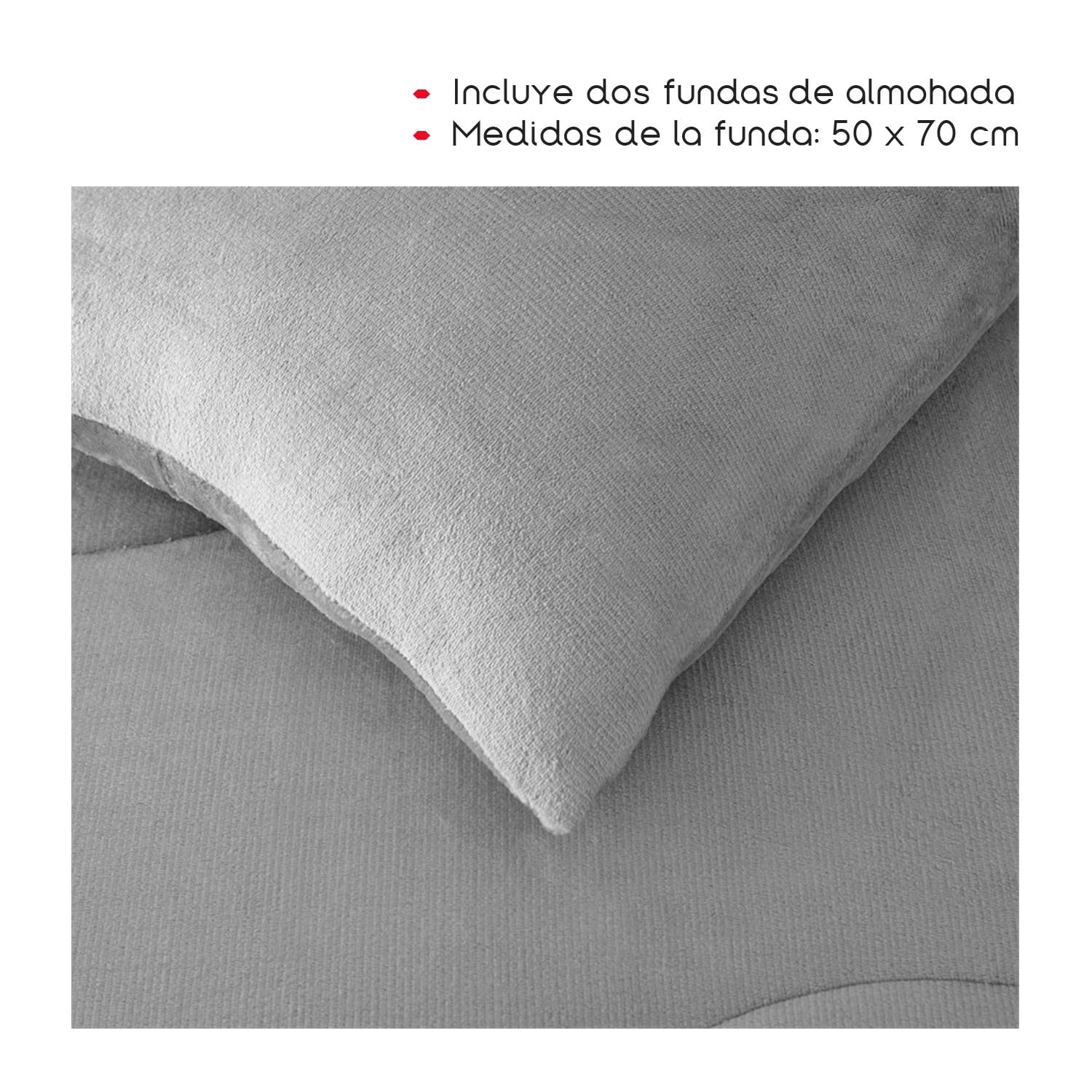 TIENDA EURASIA – Edredón Borrego Liso | Material Externo 100% Poliéster y Material Interno Sherpa Polar | Función 2 en 1 | Funda de Almohada | Edredon Borreguito Cama (Gris Claro, Cama 135/150)