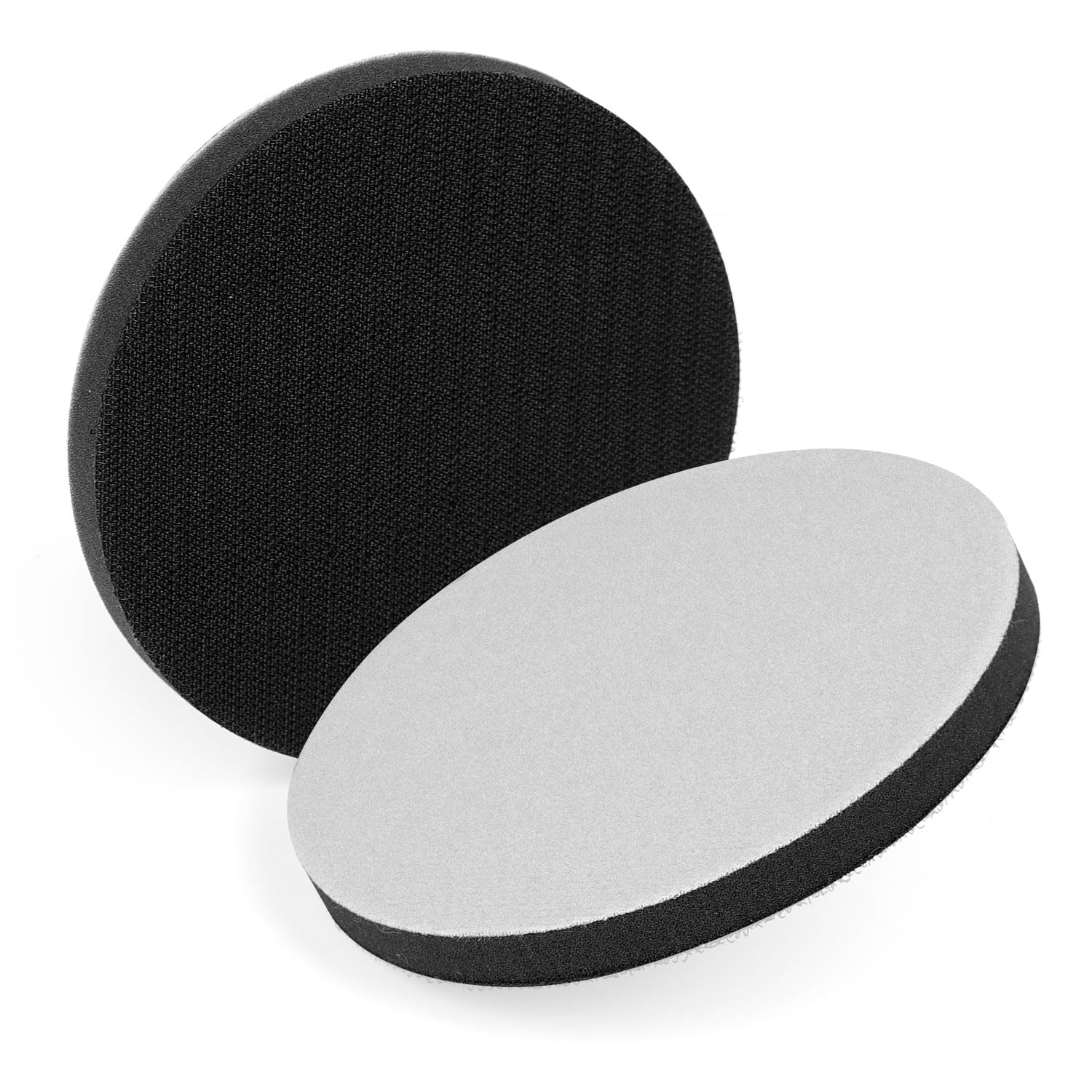 POLWELL 5 Inch(125MM) 10MM Orbital Sander Foam Pad 2 Pack, Hook and Loop Soft Density Interface Pads for Orbital Sander and Sanding Pads