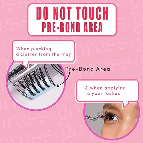 Miniatura 3 de i-ENVY - Pestañas autoadhesivas Press&Go, racimos de pestañas postizas reutilizables, no necesita pegamento, pestañas a presión de 1 paso, sin