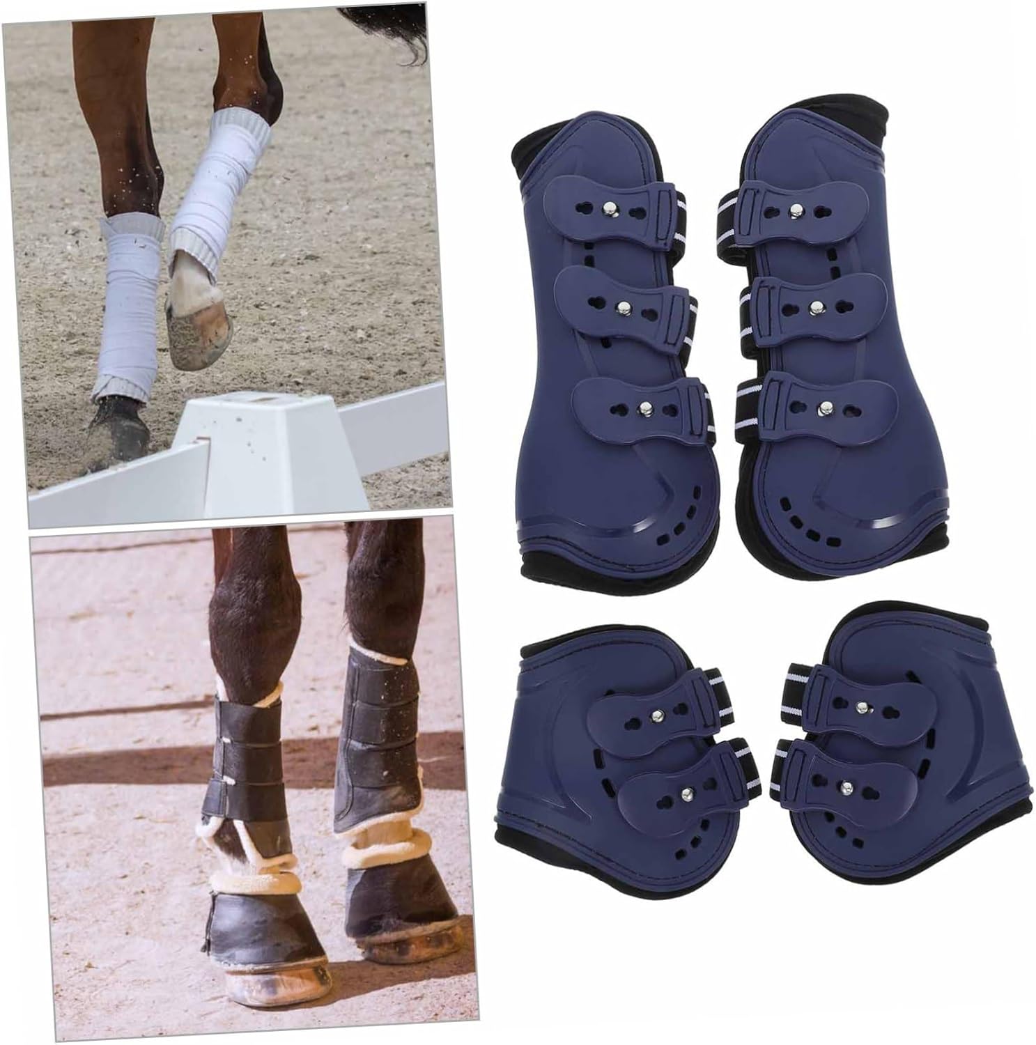 Toyvian 4pcs Horse Leg Boots Breathable Mesh Wraps for Jumping and Trail Riding Stylish and for Various Leg Protective Gear