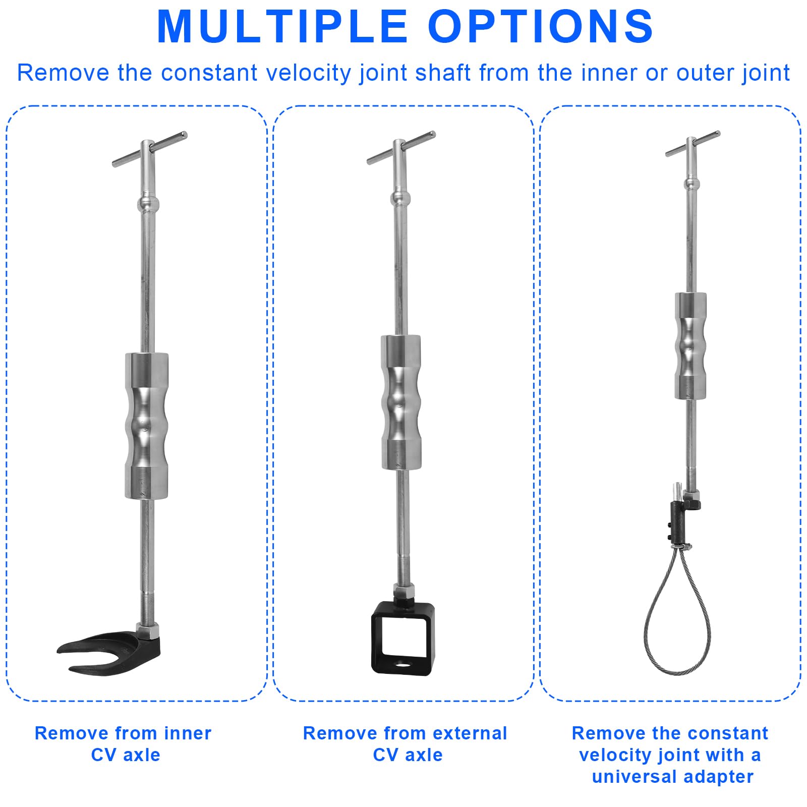 Limontek Utensile Estrattore Per Asse CV Interno Con Martello Scorrevole, Adattatori Forcella Per Giunti CV Da 63 Mm E 48 Mm, Estrattore Per Asse Anteriore