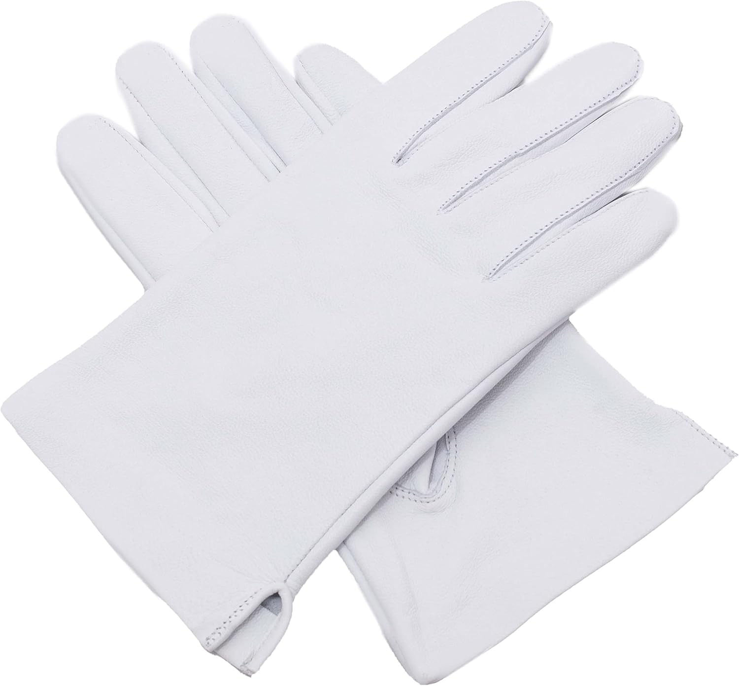 Soft Genuine Leather Women Dress Gloves (Large, White)