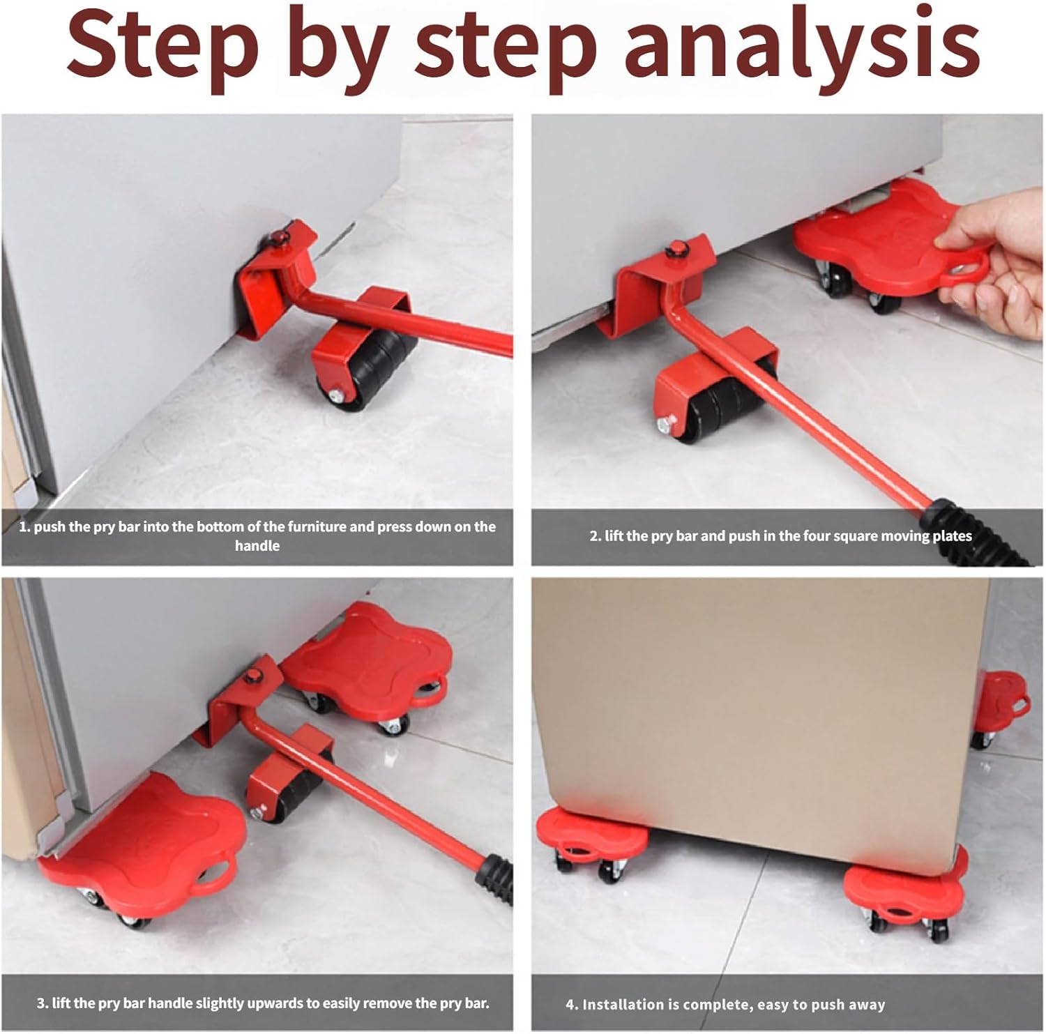 Multipurpose Wheel Movers Sliders Set with Effortless Gliding for Moving Heavy Objects Quick Assembly Moving Device Omnidirectional Wheel
