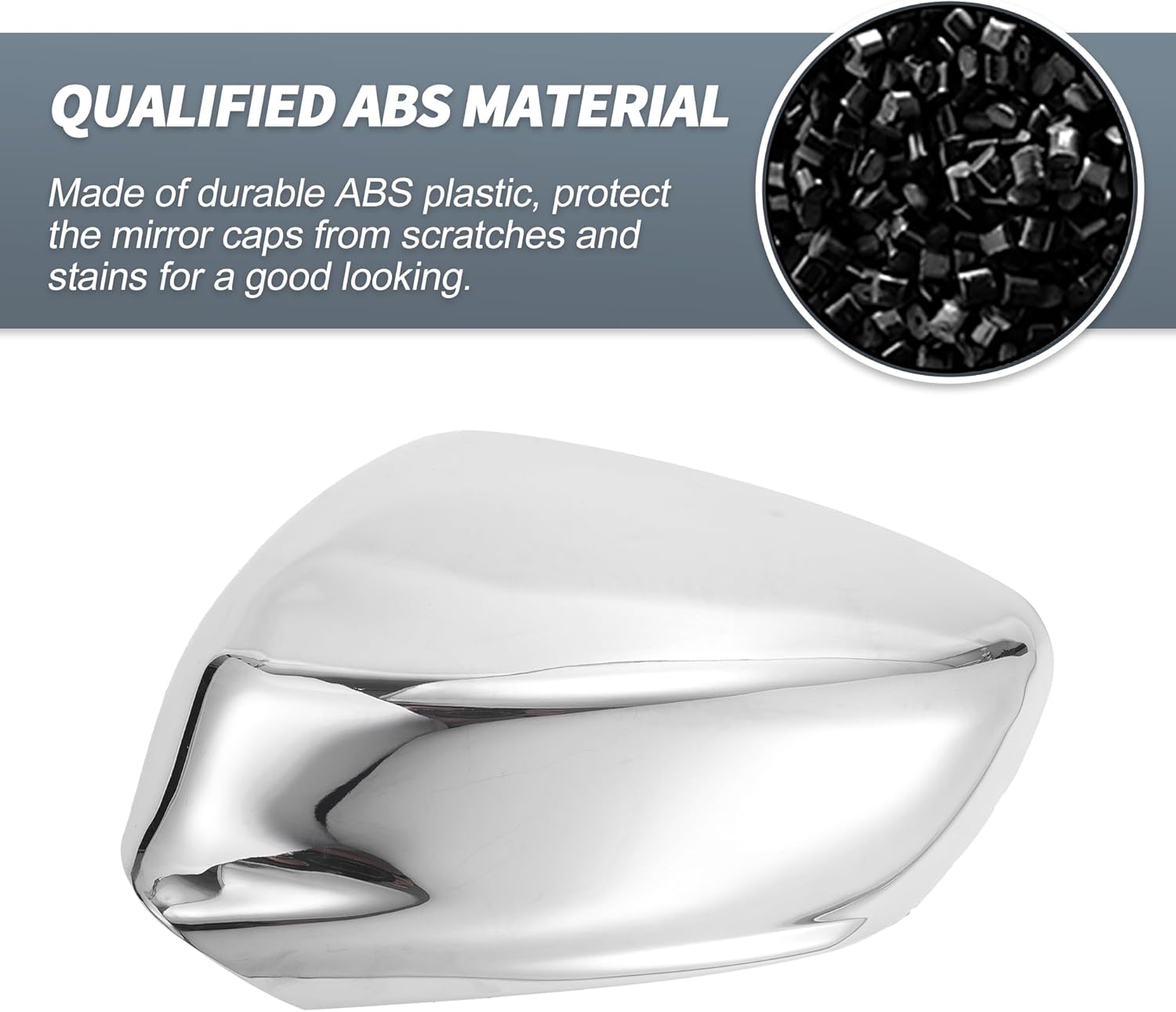 X AUTOHAUX Pair Car Rear View Driver Passenger Side Mirror Cover Cap Overlay Chrome Plated for Peugeot 301 2013-2018 Mirror Guard Covers Exterior Decoration Trim