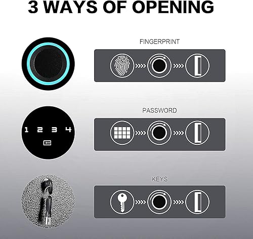 Miniatura 9 de Langger - Caja fuerte biométrica de pared, huella digital oculta en la pared, segura entre tachuelas (blanco, grande)