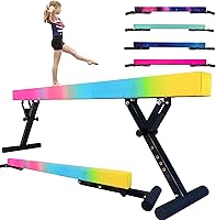 Vista 13 de Viga balana ajustable para niños, haz de gimnasia de 8 pies, haz de piso alto y bajo para todos los niveles de gimnasia, equipo de gimnasia