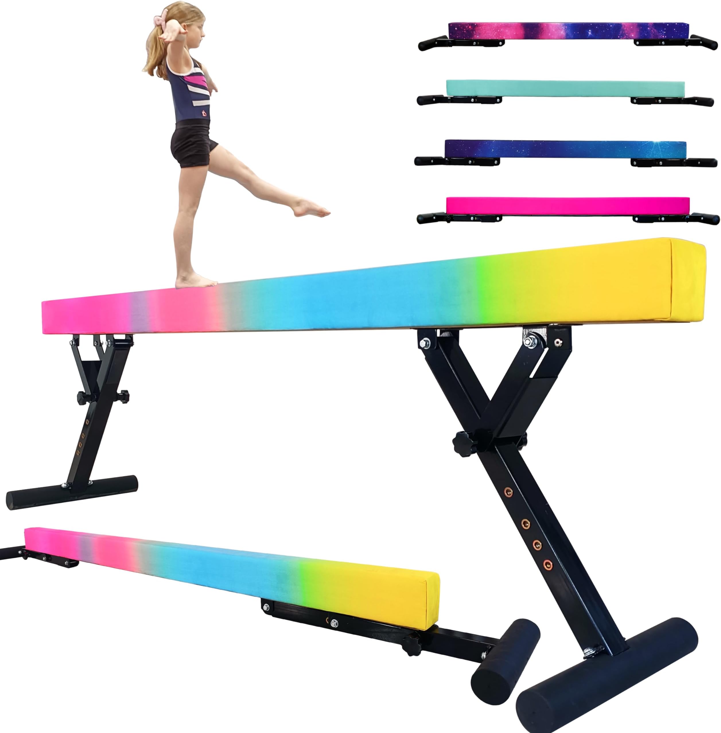 Adjustable balane Beam for Kids - 8FT Gymnastics Beam - high and Low Floor Beam for All Gymnastic Levels-Professional Gymnastic Equipment for Home and Gym Center