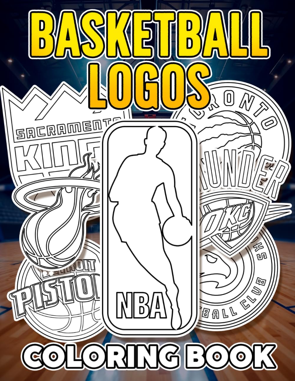 Basketball Logos Coloring Book: Featuring All Symbol Play Ball Teams, Creative Sports Coloring Pages for Kids and Adults, Perfect Gifts for Boys 8-12