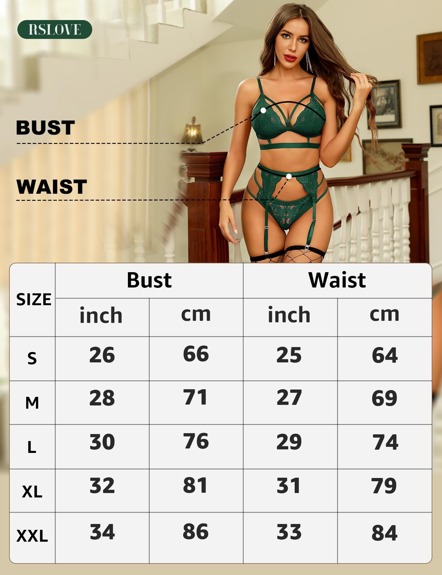 ZXLIHS Conjunto de lencería Sexy para Mujer con Sujetador y Bragas de Encaje Floral, 3 Piezas con Liguero