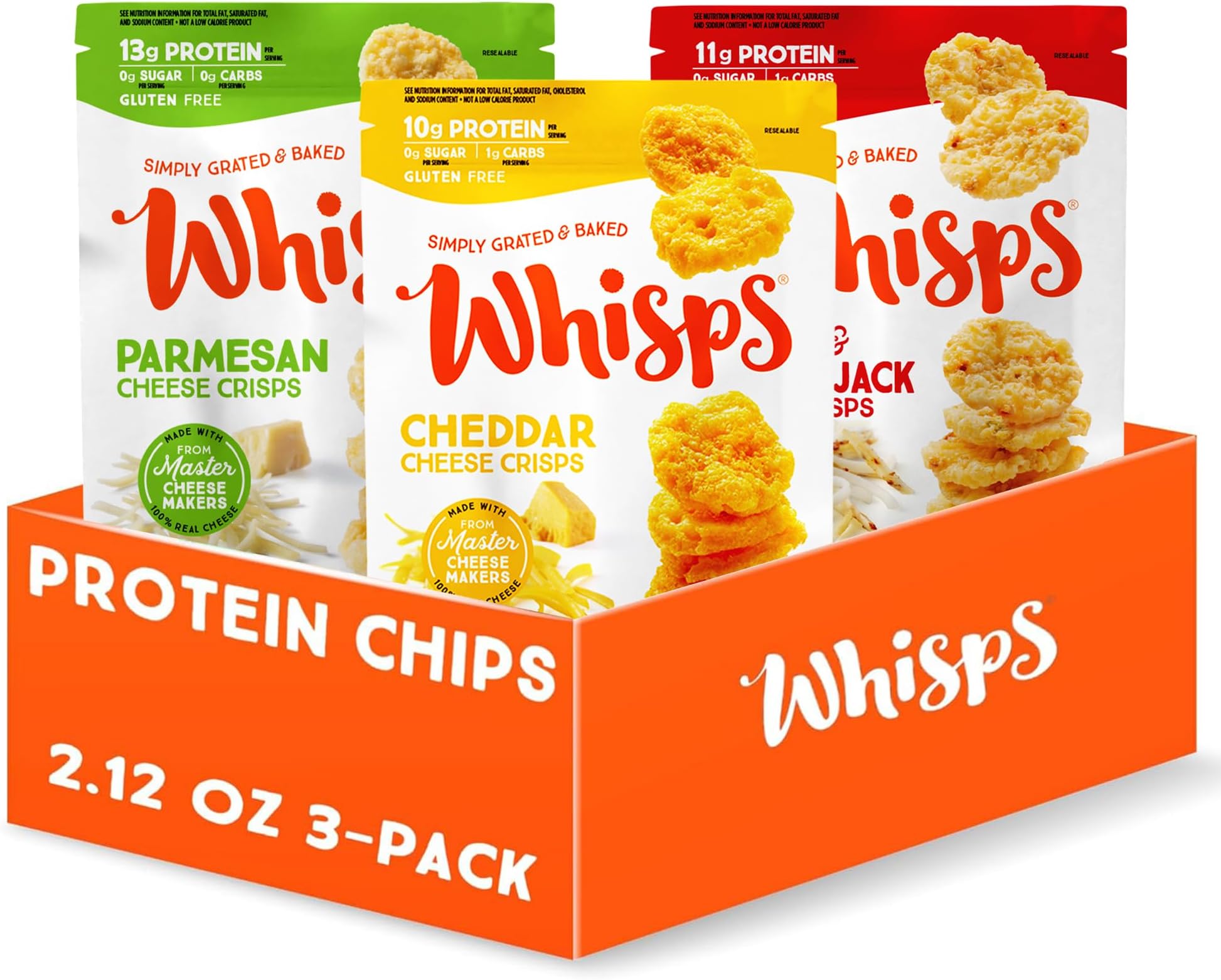 Cheese Crisps 3 Pack Assortment (2.12oz) Cheddar, Parmesan & Asiago/Pepperjack