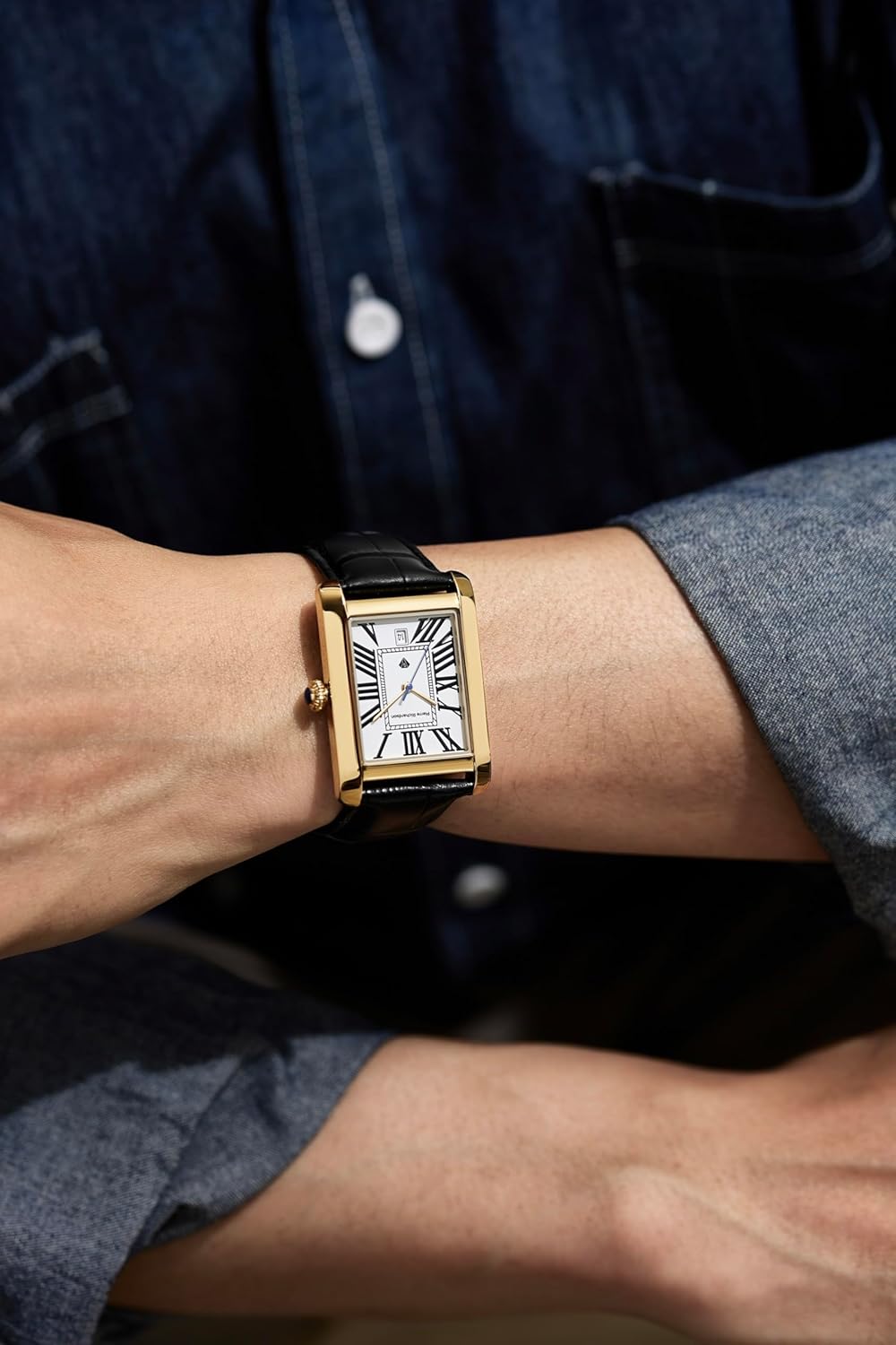 PIERRE RICHARDSON PR2091 Men’s Luxury Watch – Stainless Steel Quartz Watch, 5ATM Water Resistant, Scratch-Resistant Sapphire Crystal Glass, Leather Strap, Reloj para Hombres - Image 3