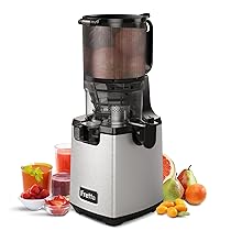 Fretta Estrattore frutta e verdura,Estrattore di Succo Lento con Grande Bocca 135mm,1.8L, Facile da Pulire,BPA Free,Acciaio Inossidabile,Motore Silenzioso,Funzione Inversione,juicer