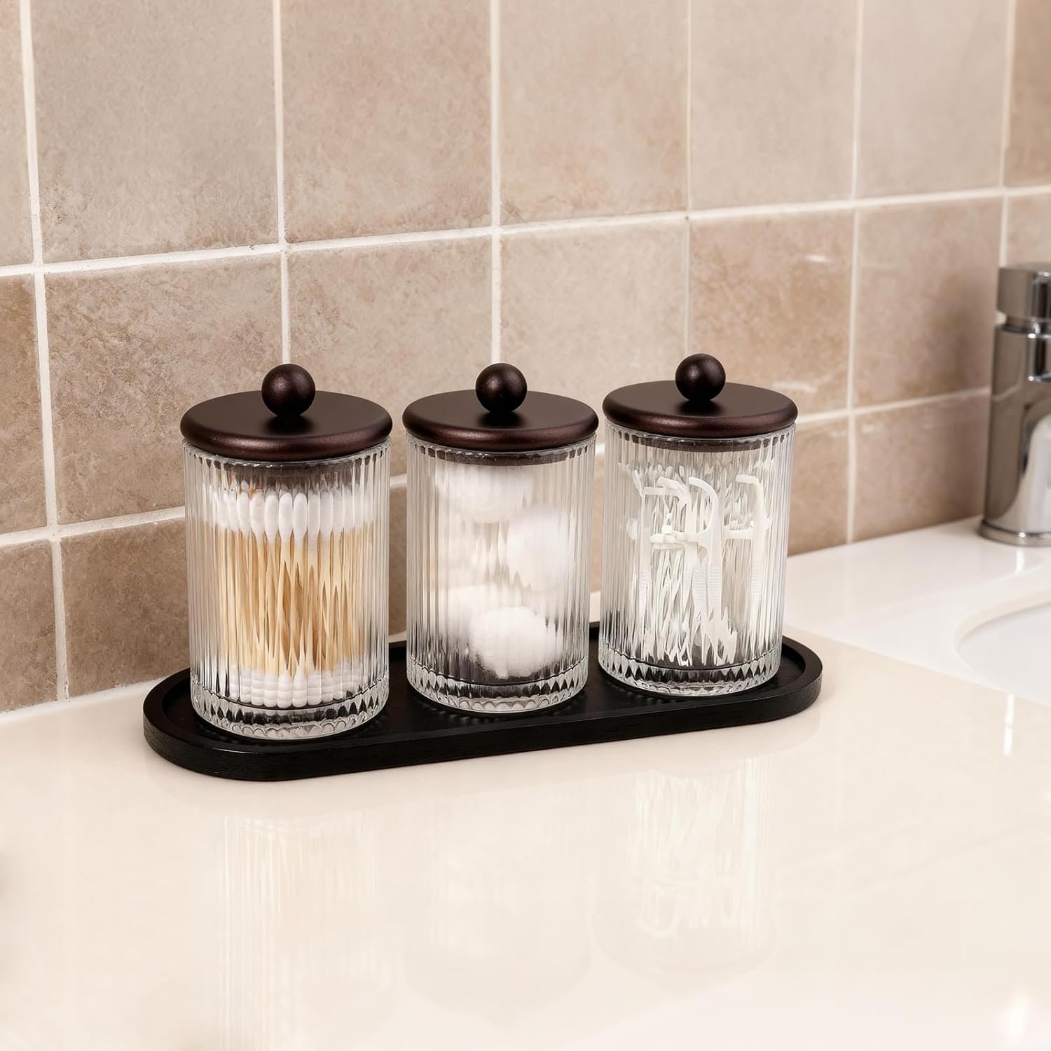 SheeChung Qtip Holder Dispenser Classic Ribbed