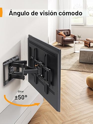 Miniatura 6 de Perlegear Soporte de pared para TV de movimiento completo con certificación UL para televisores de 42 a 85 pulgadas de hasta 132 libras, soporte de