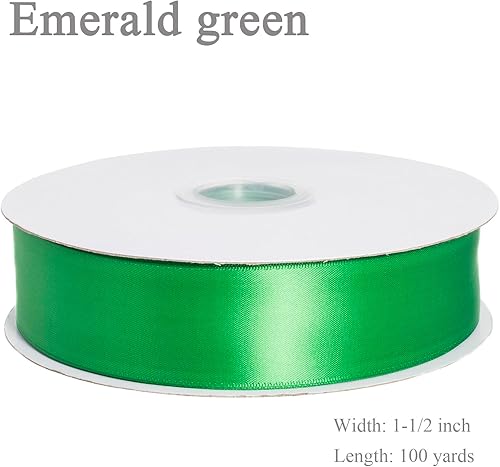 Vista 193 de Cinta de satén de poliéster de doble cara de color sólido, 1 pulgada de ancho, 100 yardas de largo, perfecta para bodas, envoltura de regalos, Oro