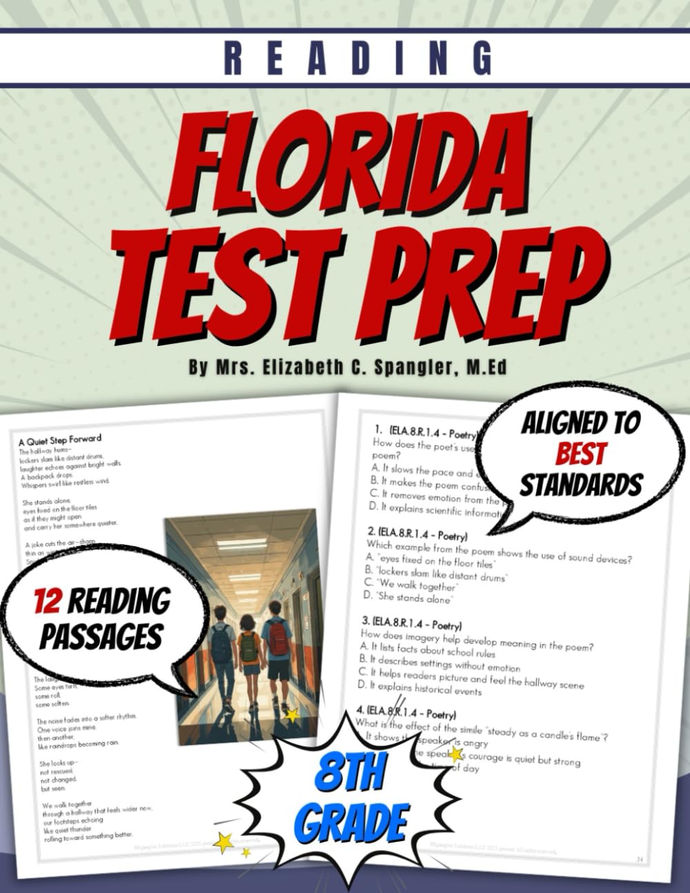 Florida Reading Test Prep Grade 8: Test Prep Reading Passages for Reading Comprehension Test Prep