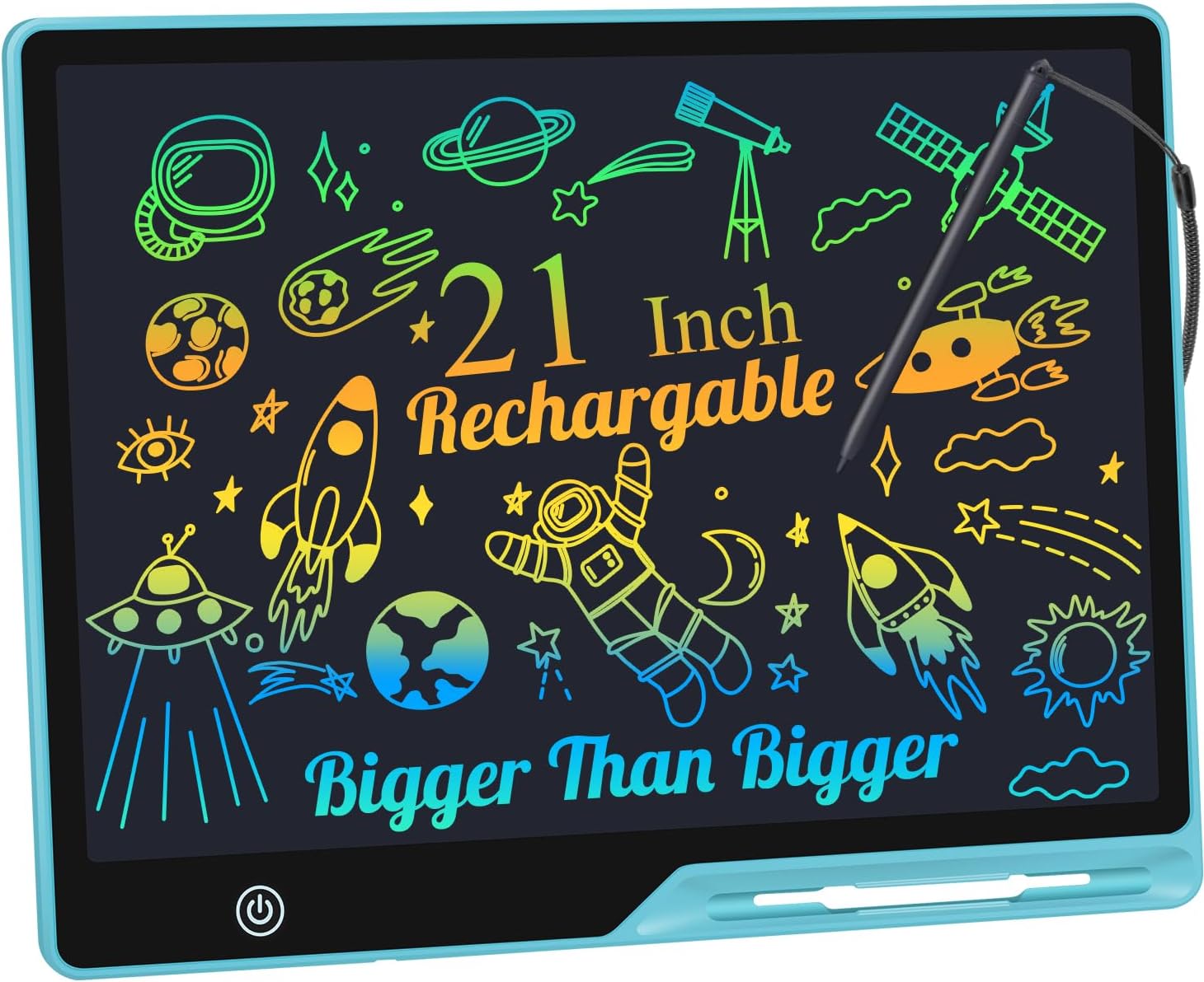 LCD Writing Tablet for Kids, Rechargeable 21 Inch Doodle Board,Easter Basket Stuffers,Preschool Learning Toys Christmas Birthday Gift 3 4 5 6 7 Year Old Girls Boys (Blue) LCD Writing Tablet for Kids, Rechargeable 21 Inch Doodle Board,Easter Basket Stuffers,Preschool Learning Toys Christmas Birthday Gift 3 4 5 6 7 Year Old Girls Boys (Blue)