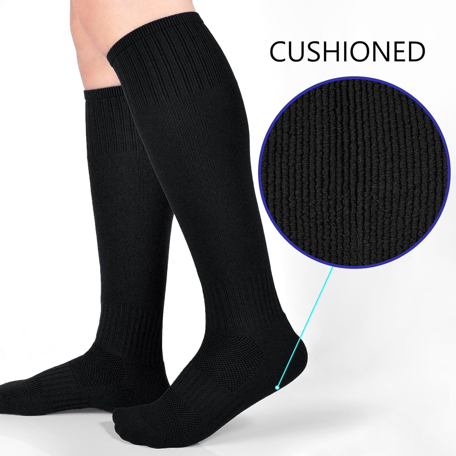 LO SHOKIM Boys Soccer Socks Kids Football Socks Girls Knee High Socks Baseball Softball Athletic Sports Tube Stockings Youth