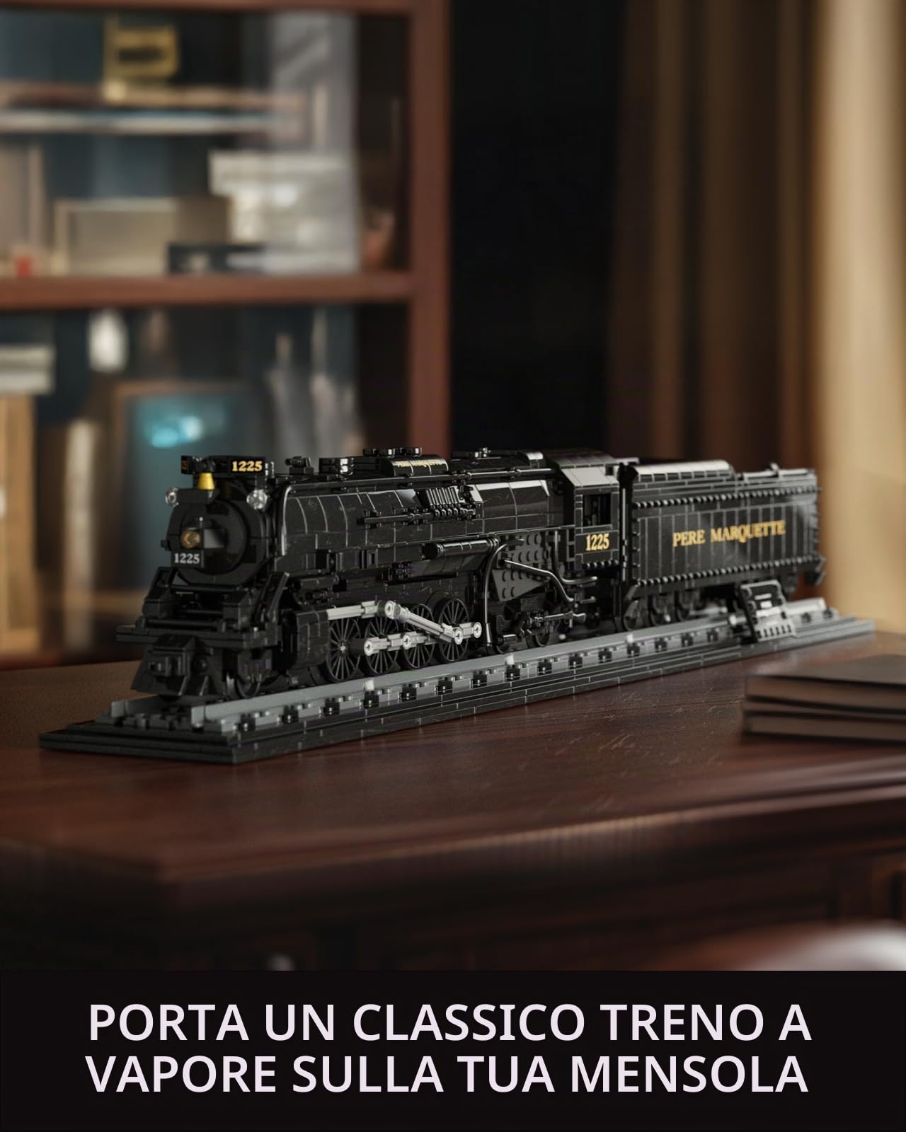 Nifeliz 1225 Set di costruzione di locomotive, giocattolo classico modello di treno a vapore per collezionisti adulti, esposizione e regalo (1.587 PCS, NF10323)