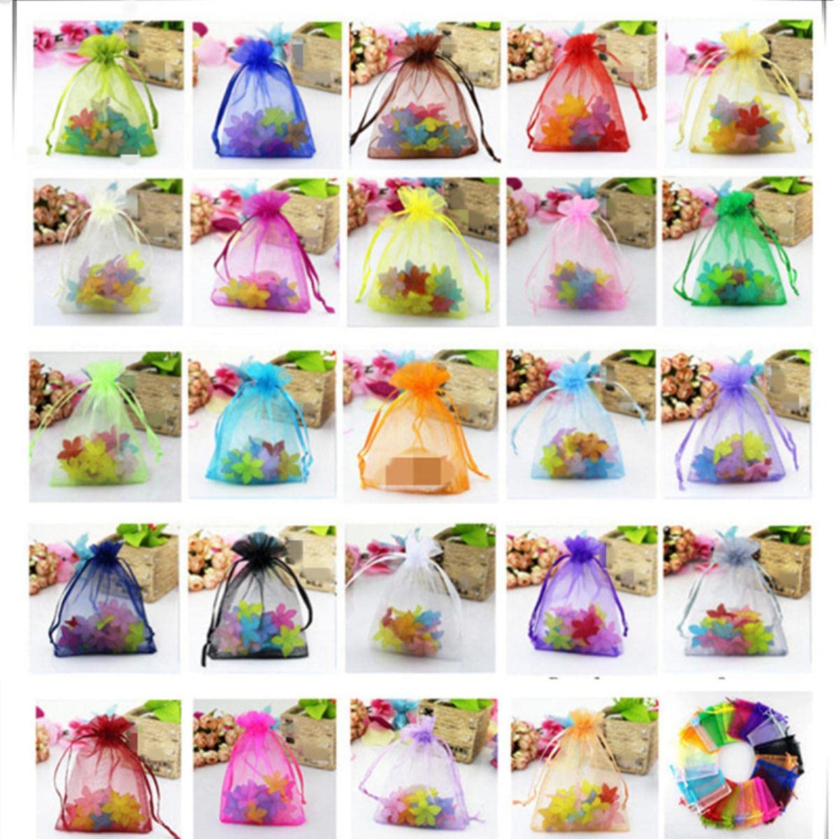 torby z organzy, 10 sztuk 15x20 17x23 20x30 Organza Torby Opakowania Woreczki Bożonarodzeniowe Biżuteria Torba Ślub Dekoracja Urodziny Party Supplies Craft Bag(Grün,20x30cm Organza Bags)