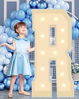 4FT Marquee Plastic Letters R - Light up Letters Are Made from Corrugated Plastic Board - Quick Assembly Without Tools, Disassembled Components Can Be Used for Garage Sale Signs, Yard Sale Signs