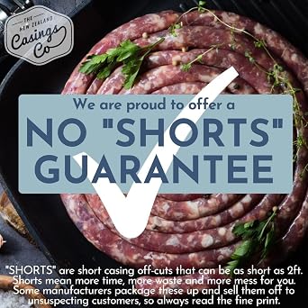 Snack Stick Casings - Breakfast Sausage Casings - Natural LAMB/SHEEP casings for sausage making. 19mm casing. Certified Halal Casings. 32ft, makes 5.5lb of sausages