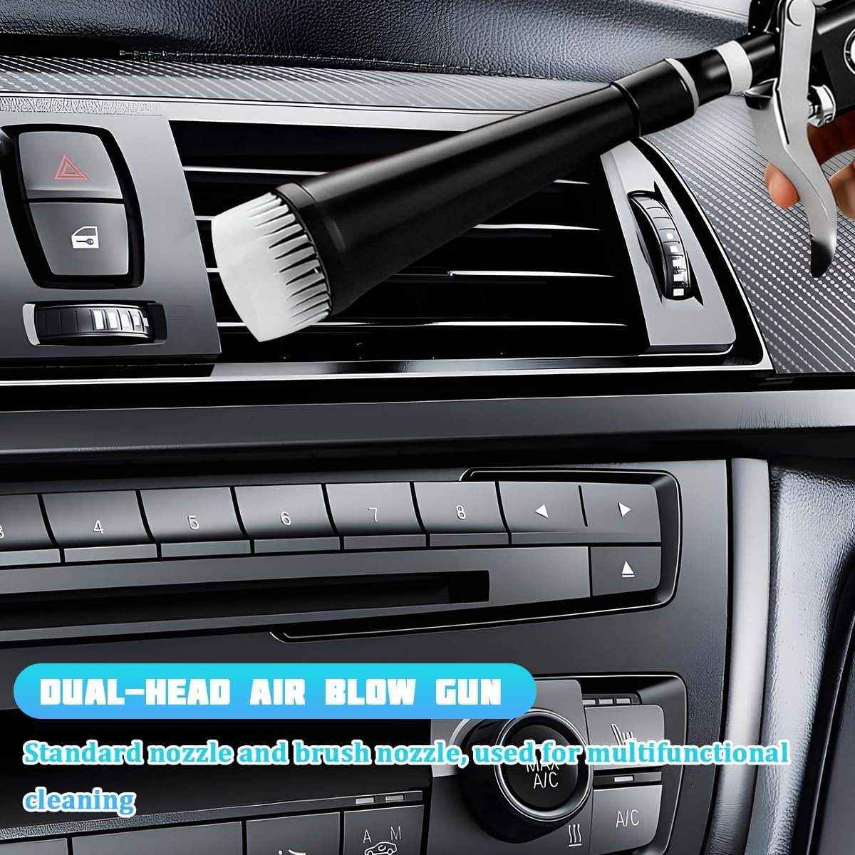 Tornado Car Cleaning Gun, High Pressure Vehicle Dryer Air Blow Gun, Quickly Blowing Out Automotive Detailing Supplies Cleaner Kit, Universal for SUV Automobile Truck