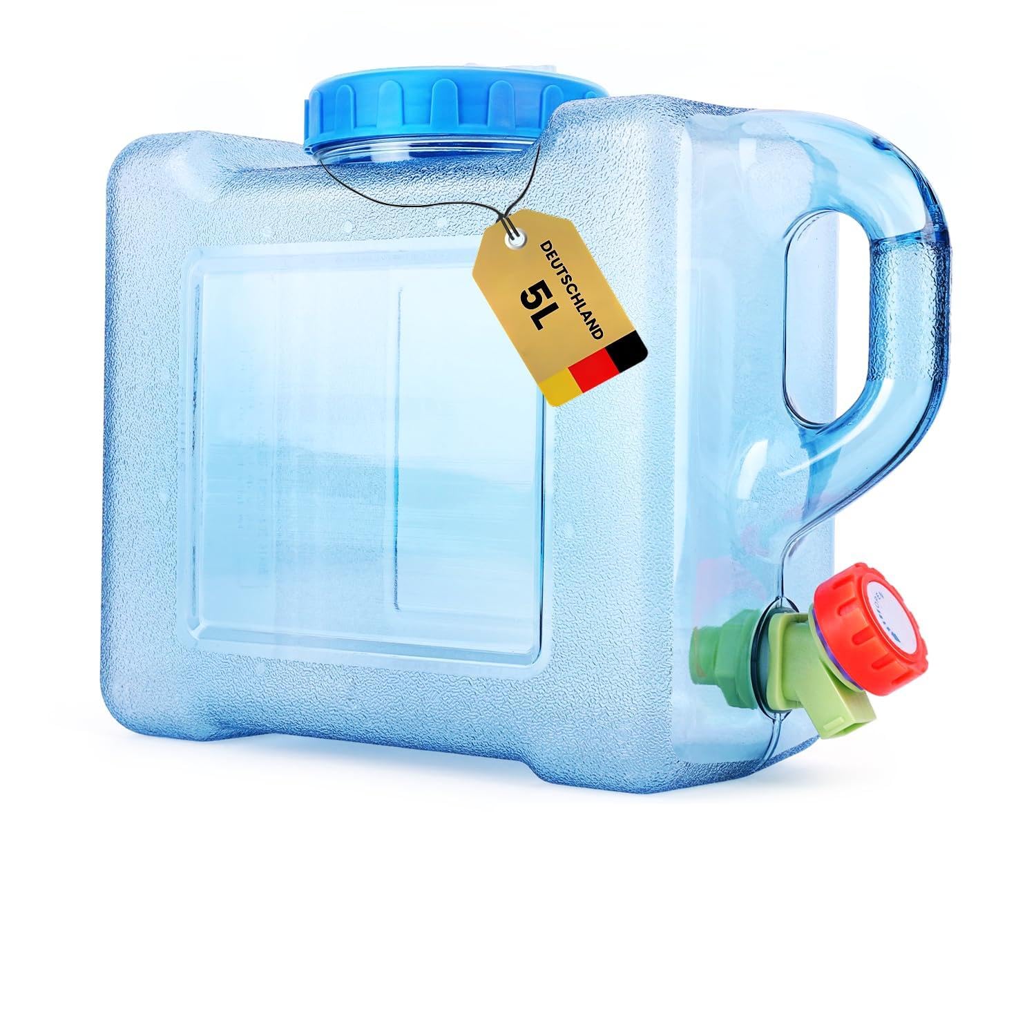 Umikk 5L~22L Camping Wasserkanister, Wasserbehälter mit Hahn, Tragbarer Trinkwasserkanister, Wassertank Camping mit Griffen, Wasserkanister BPA-frei, für Outdoor Reise Hause Trinkder Speicher-Eimer