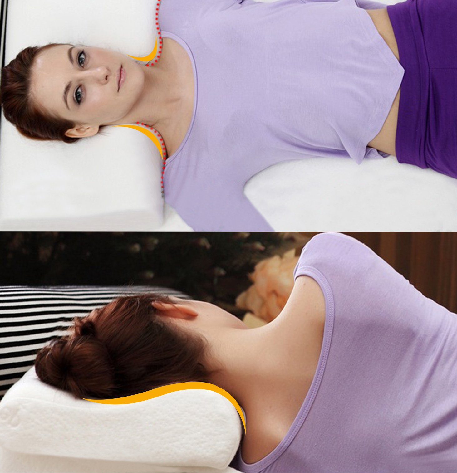 Poduszka z Pianki Memory Foam Wysoka Gęstość - Ergonomiczna Poduszka do Spania z Poszewką Bambusową Zdejmowaną, Dopasowuje się do Kształtu Ciała