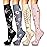 Iseasoo 4 Pairs Compression Socks for Women Circulation-Best Support for Nurses,Running,Athletic,Travel S-M