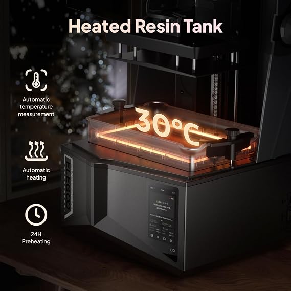 ELEGOO Saturn 4 Ultra 16K Resin 3D Printer, 10 16K Mono LCD Resin Printer with Smart Mechanical Sensor, Heated Resin Tank, Auto-Leveling, 150mm/h Fast Printing, Print Size 8.33 4.66 8.66 Inch