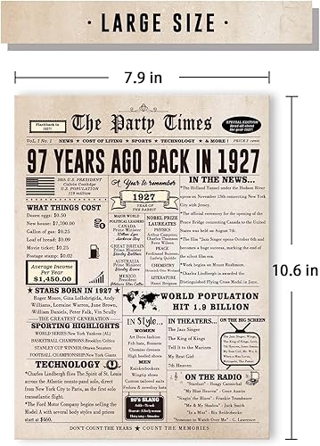 Miniatura 2 de Zyulin Tarjeta de cumpleaños 97, divertidos regalos de cumpleaños 97 para mujeres y hombres, decoraciones únicas de cumpleaños de 97 años, regalos