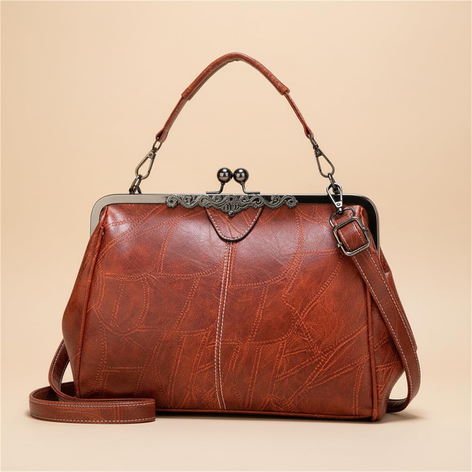Borsa A Mano da Donna Tracolla alla Moda in Stile retrò-Nero