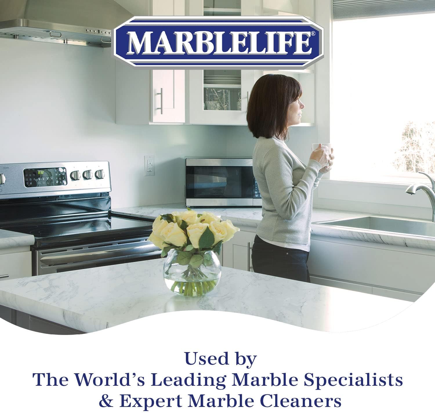 Marblelife Granite & Quartz Cleaner, Safe & Powerful Granite Countertop Cleaner, Oil & Wax Free Quartz Countertop, Effective Stone Care & Cleaning, Ready-To-Use Refill Gallon