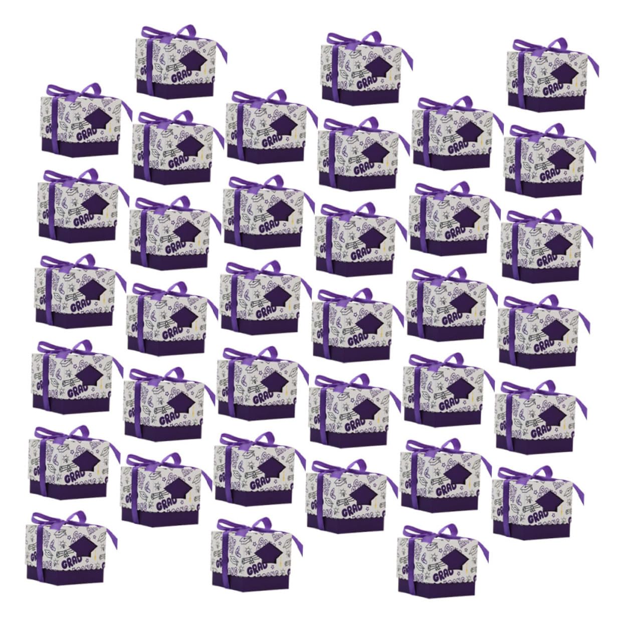 PRETYZOOM 50stücke Abschlussfeier Süßigkeitenboxen Aus Papier Für Tischdeko Und Gastgeschenke Mit Klassischen Motiven