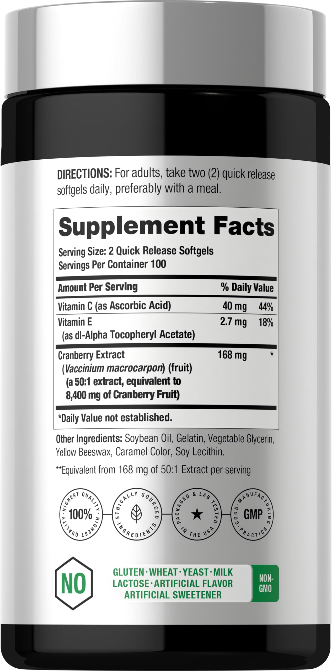 Horbäach Cranberry Pills for Women and Men | 200 Softgels — Amazon image 2