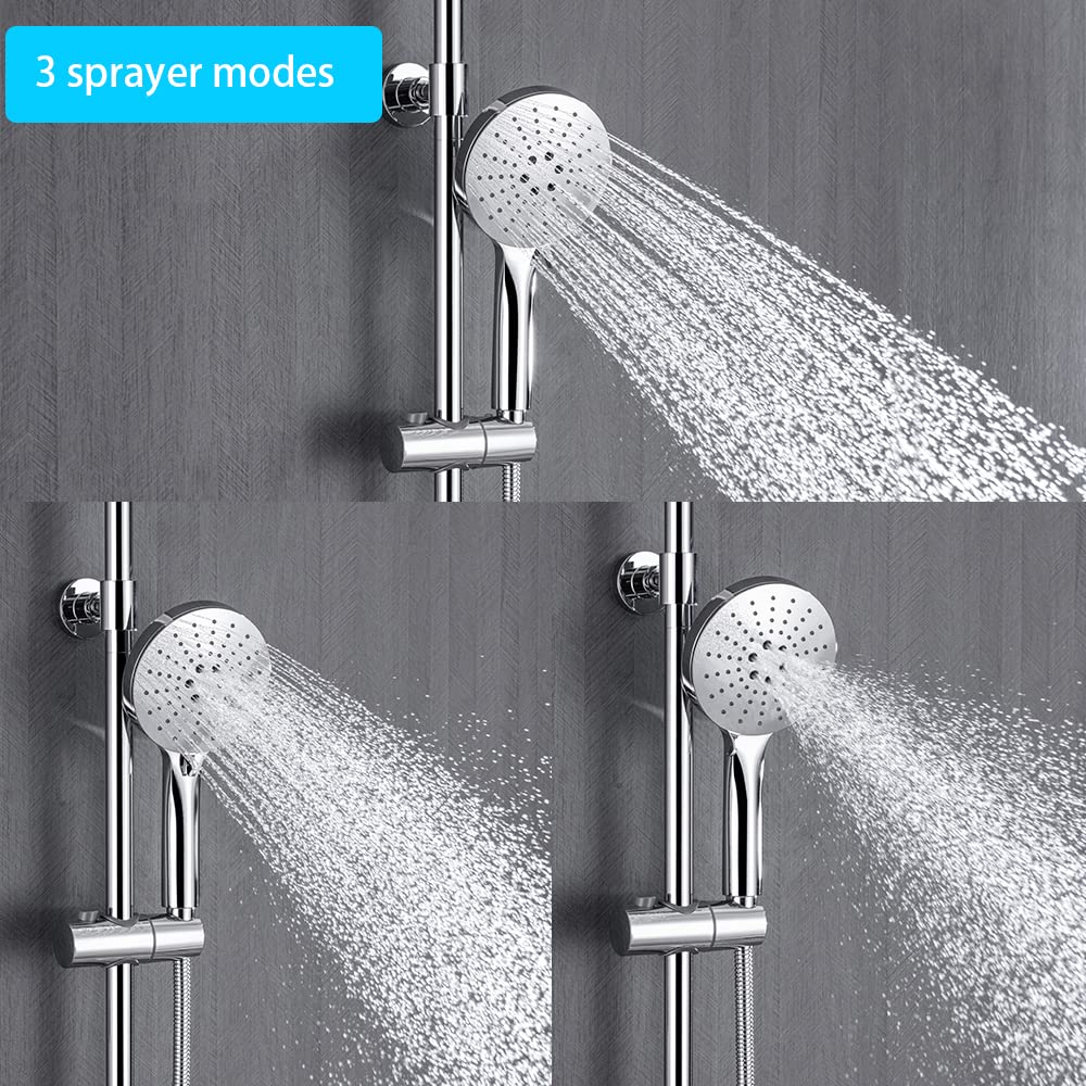 BREUER Regendoucheset Aquamaxx Met 3 Straalsoorten Incl Thermostraatkraan O25 Cm Chroom
